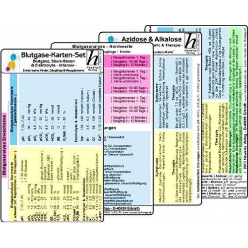 Blutgase-Karten-Set - Medizinische Taschen-Karte