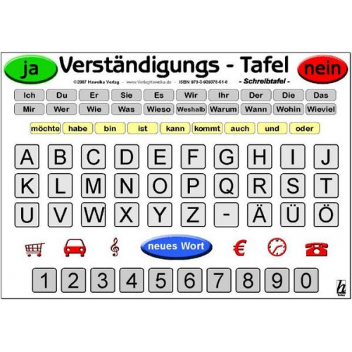 Verständigungs-Tafel - Schreibtafel (laminiert)