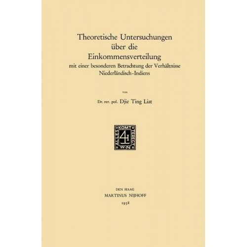 Ting Liat Djie - Theoretische Untersuchungen über die Einkommensverteilung