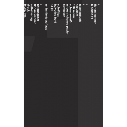 Florian Lechner - B-seiten #1 - 2. auflage (archiv)