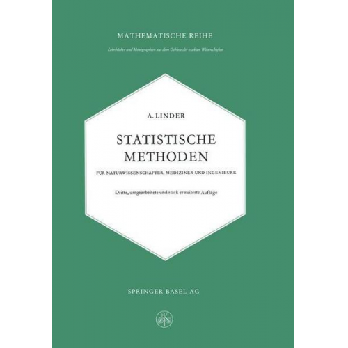 Arthur Linder - Statistische Methoden für Naturwissenschafter, Mediziner und Ingenieure