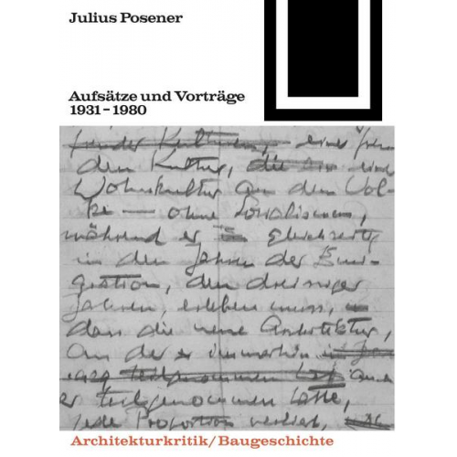 Julius Posener - Aufsätze und Vorträge 1931-1980