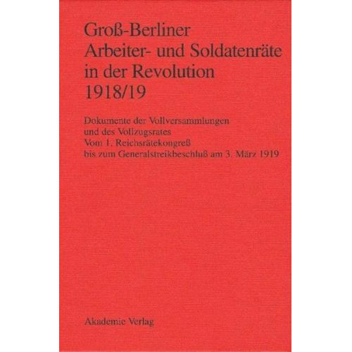 Gerhard Engel & Bärbel Holtz & Gaby Huch - Groß-Berliner Arbeiter- und Soldatenräte in der Revolution 1918/19