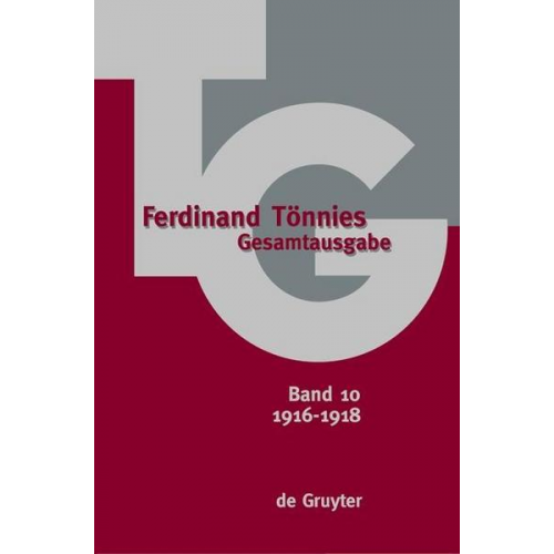 Ferdinand Tönnies: Gesamtausgabe (TG) / 1916–1918