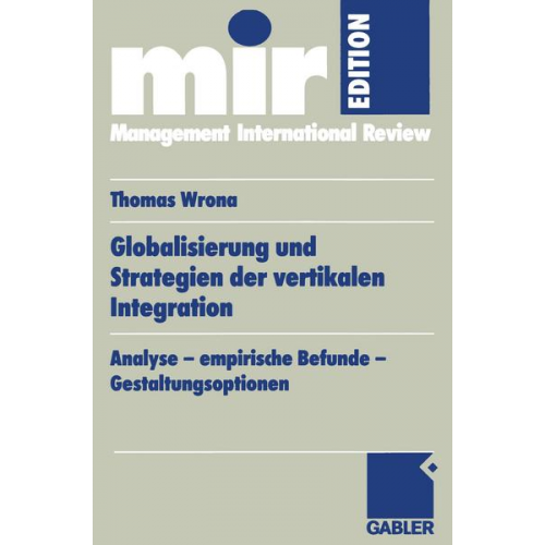 Thomas Wrona - Globalisierung und Strategien der vertikalen Integration