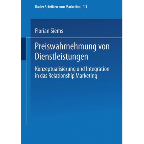 Florian Siems - Preiswahrnehmung von Dienstleistungen