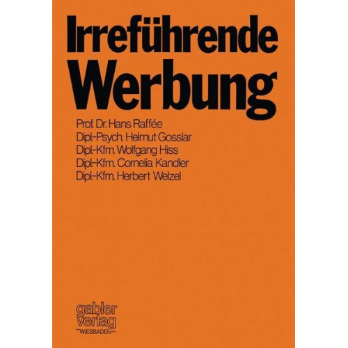 Hans Raffée - Irreführende Werbung