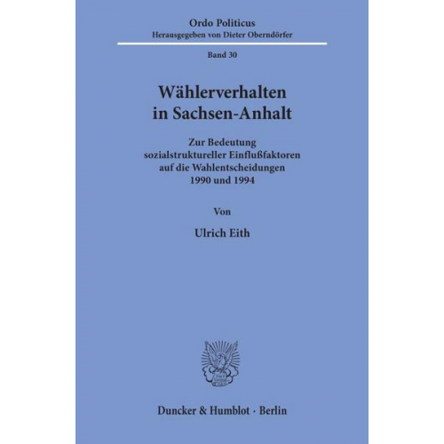 Ulrich Eith - Wählerverhalten in Sachsen-Anhalt.