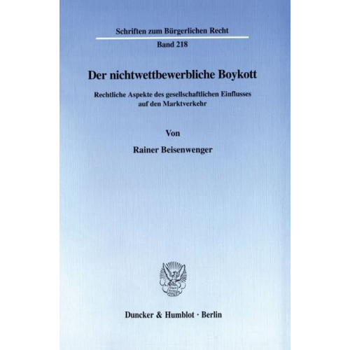 Rainer Beisenwenger - Der nichtwettbewerbliche Boykott.