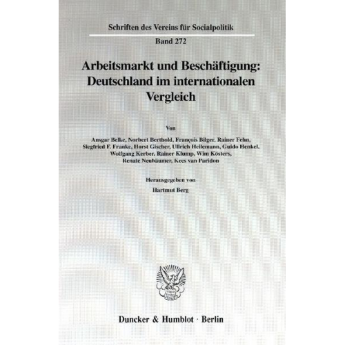 Arbeitsmarkt und Beschäftigung: Deutschland im internationalen Vergleich.