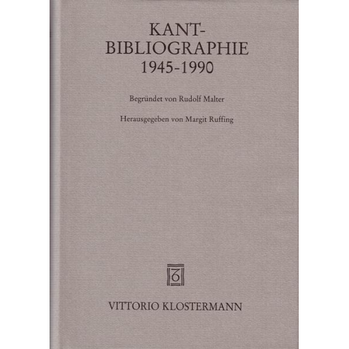 Rudolf Malter - Kant-Bibliographie 1945-1990