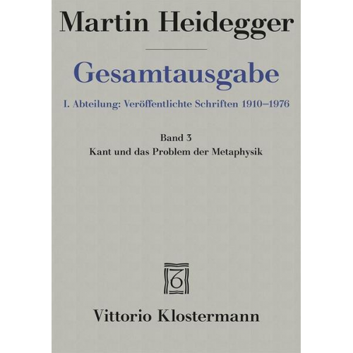 Martin Heidegger - Kant und das Problem der Metaphysik (1929)