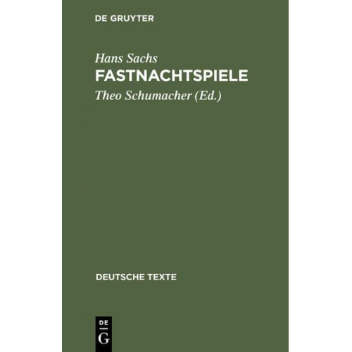 Hans Sachs - Fastnachtspiele