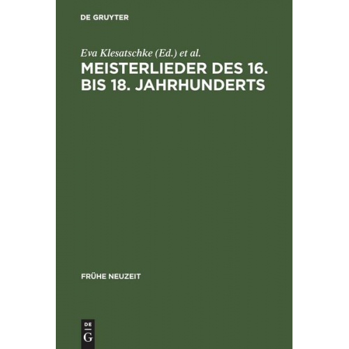 Meisterlieder des 16. bis 18. Jahrhunderts