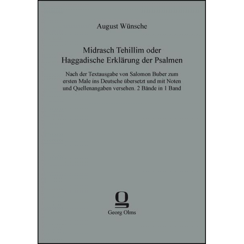 August Wünsche - Midrasch Tehillim oder Haggadische Erklärung der Psalmen