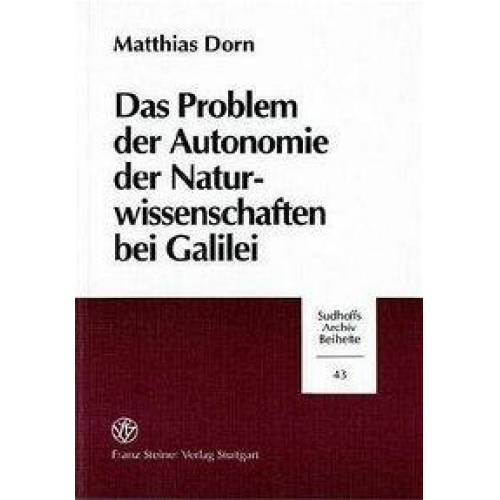 Matthias Dorn - Dorn, M: Problem der Autonomie der Naturwissenschaften bei G