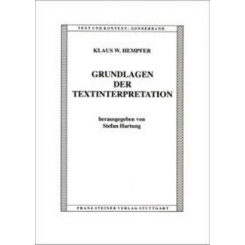 Klaus W. Hempfer - Grundlagen der Textinterpretation