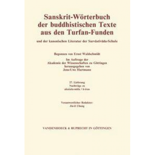 Sanskrit-Wörterbuch der buddhistischen Texte aus den Turfan-Funden. Lieferung 22