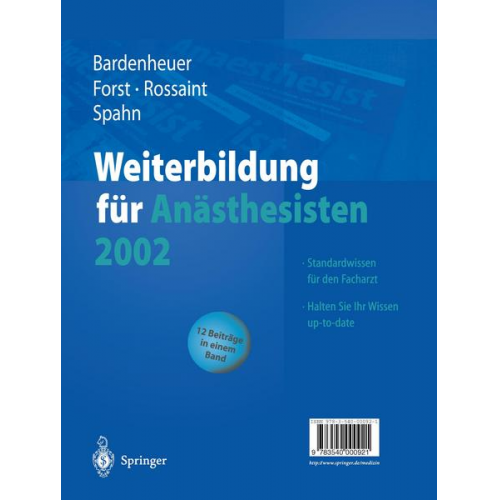 Hubert J. Bardenheuer & Helmuth Forst & Rolf Rossaint - Weiterbildung für Anästhesisten 2002