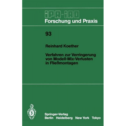 Reinhard Koether - Verfahren zur Verringerung von Modell-Mix-Verlusten in Fließmontagen