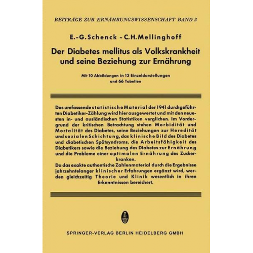 E.-G. Schenk & C.H. Mellinghoff - Der Diabetes Mellitus als Volkskrankheit und seine Beziehung zur Ernährung