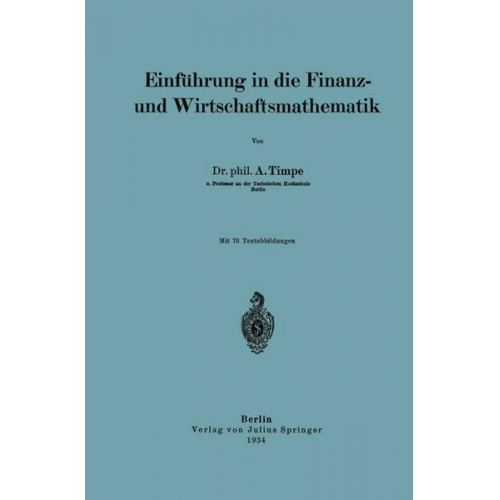 A. Timpe - Einführung in die Finanz- und Wirtschaftsmathematik