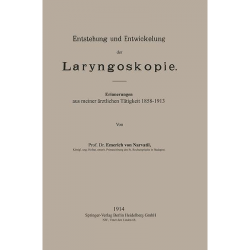 Emerich Navratil - Entstehung und Entwickelung der Laryngoskopie