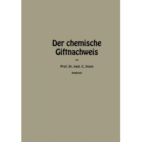 Carl Ipsen - Der chemische Giftnachweis