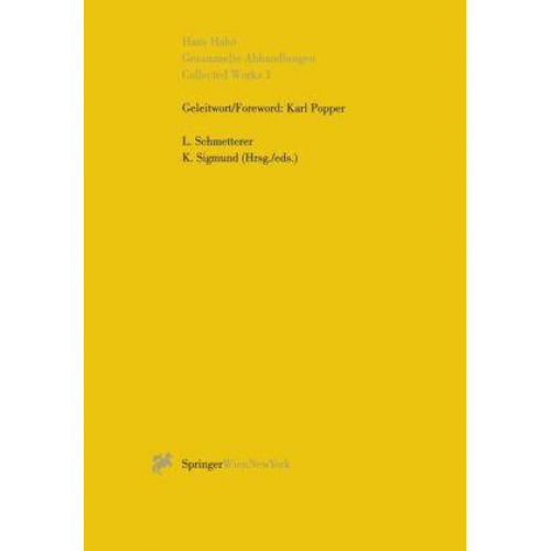 Hans Hahn - Gesammelte Abhandlungen I - Collected Works I