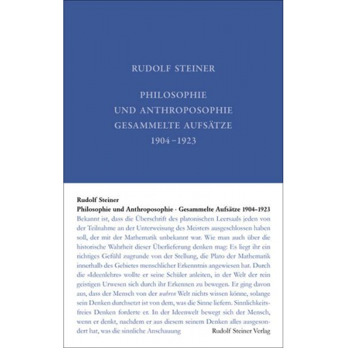 Rudolf Steiner - Philosophie und Anthroposophie