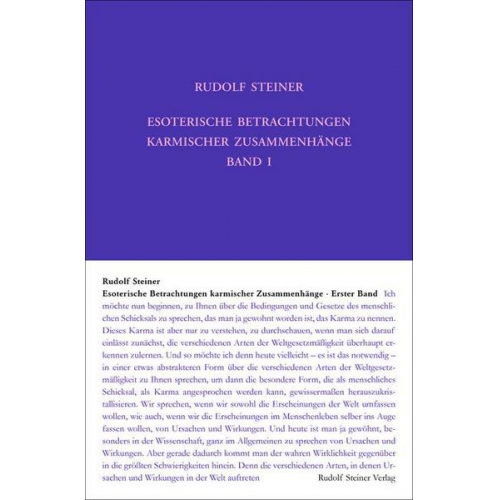 Rudolf Steiner - Esoterische Betrachtungen karmischer Zusammenhänge