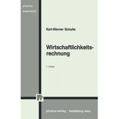 Karl-Werner Schulte - Wirtschaftlichkeitsrechnung