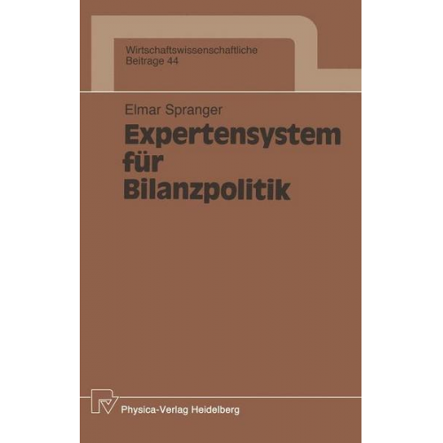 Elmar Spranger - Expertensystem für Bilanzpolitik