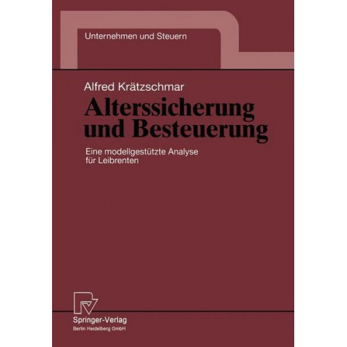 Alfred Krätzschmar - Alterssicherung und Besteuerung