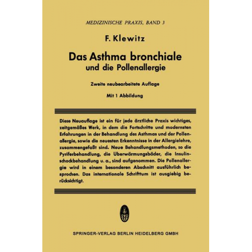 Felix Klewitz - Das Asthma Bronchiale und die Pollenallergie