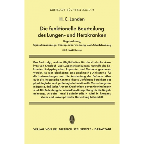 Heribert C. Landen - Die Funktionelle Beurteilung des Lungen- und Herzkranken