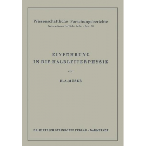 Helmut A. Müser - Einführung in die Halbleiterphysik