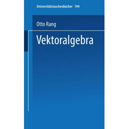 Otto Rang - Vektoralgebra