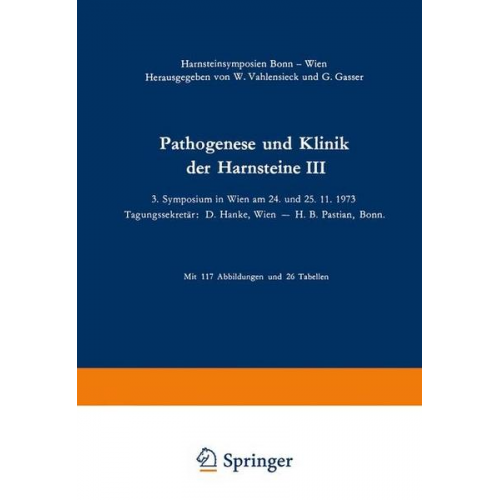 Pathogenese und Klinik der Harnsteine III