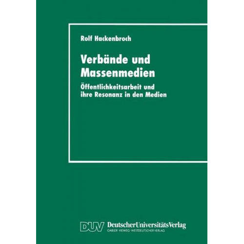 Rolf Hackenbroch - Verbände und Massenmedien