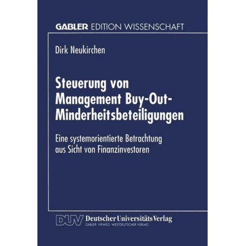 Dirk Neukirchen - Steuerung von Management Buy-Out-Minderheitsbeteiligungen