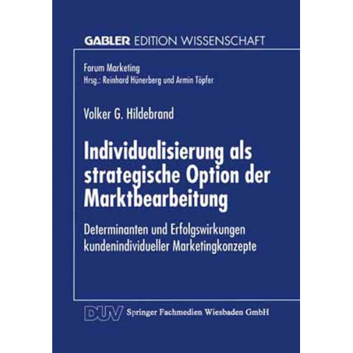 Volker G. Hildebrand - Individualisierung als strategische Option der Marktbearbeitung