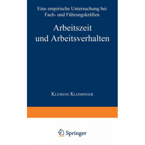 Klemens Kleiminger - Arbeitszeit und Arbeitsverhalten