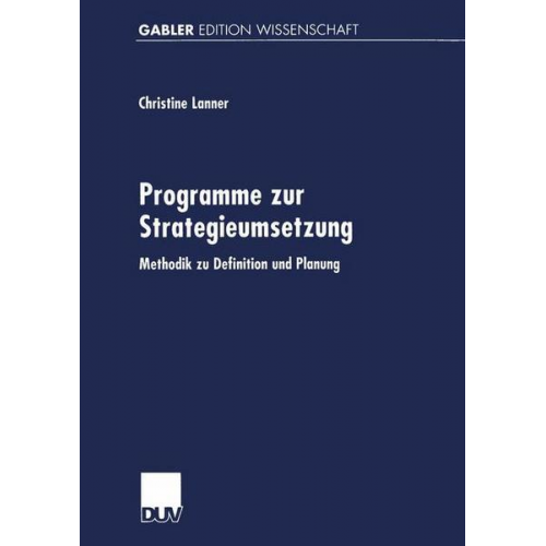 Christine Lanner - Programme zur Strategieumsetzung