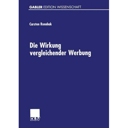 Carsten Rennhak - Die Wirkung vergleichender Werbung