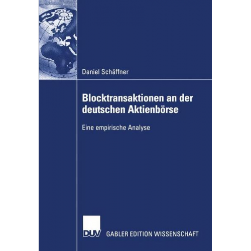 Daniel Schäffner - Blocktransaktionen an der deutschen Aktienbörse