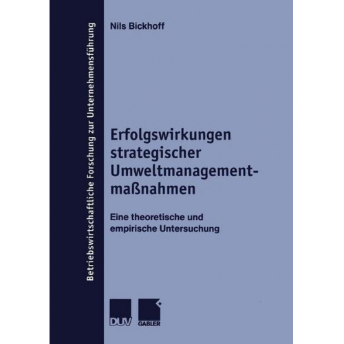 Nils Bickhoff - Erfolgswirkungen strategischer Umweltmanagementmaßnahmen