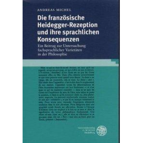 Andreas Michel - Die französische Heidegger-Rezeption und ihre sprachlichen Konsequenzen