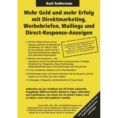 Axel Andersson - Mehr Geld und mehr Erfolg mit Direktmarketing, Werbebriefen, Mailings