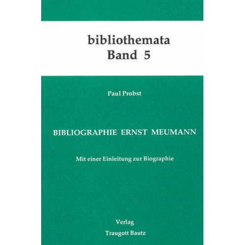 Paul Probst - Bibliographie Ernst Meumann